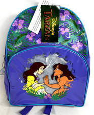 Rare Vintage 90s Tarzan and Jane Backpack Disney New with Tags Purple Book Bag picture