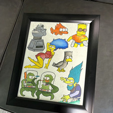 Signed Framed original The Simpsons watercolor on Archie’s 11x14 1/1 picture