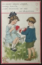 1914 Raphael Tuck Young Love Valentine Postcard #27 Cupid Children Saxony picture