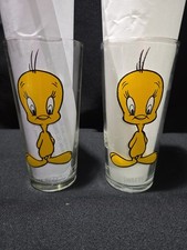 1973 Looney Tunes Warner Brothers Pepsi Series 14 oz Glass 2 Tweety Black Letter picture