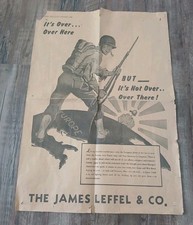 Original Springfield News & Sun Ohio WWII Paper War Poster 1945 James Leffel Co. picture