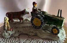 Lowell Davis Winter Calf Figurine ERTL Red Oak Foxfire Farm John Deere tractor picture