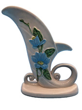 Hull Vintage Art Pottery U.S.A. Glossy Magnolia Cornucopia Vase picture