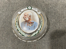 Antique 1908 Glass & Enamel Painted Box 60 Years Emperor Franz Joseph I Austria picture