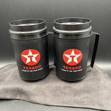 Vtg 2 Texaco Travel Mugs Take It To The Star Aladdin Insulated Cups Lot picture