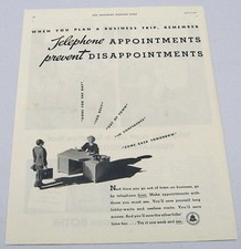 1936 Print Ad Bell System Telephone Appointments Prevent Disappointments picture