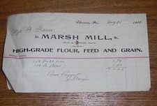 1908 Billhead - Marsh Mill High Grade Flour Feed & Grain - Elverson Pennsylvania picture