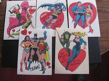 DC Superheores Valentines 1980 lot of 5 different NEW UNUSED picture