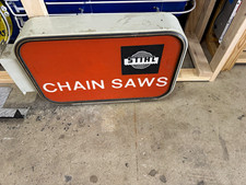 NOS Stihl Chain Saws Reproduction Advertising Sign Orange White Black picture