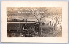K11/ Russell Pennsylvania RPPC Postcard c10 Railroad Trolley Wreck Disaster 613 picture