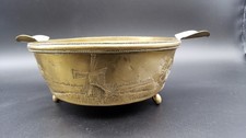 Antique Dutch Friesche Koper Kunst Klaas Dijkstra Brass Windmill Footed Bowl picture