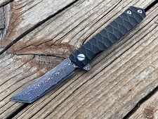 Damascus Steel EDC Pocket Knife, Stainless Steel Handle, Ball Bearing Pivot picture