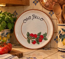 Vtg 1989 Over and Back Italian Collection Hand-Painted Ceramic Plate 12