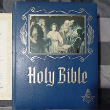 Masonic Holy Bible KJV Master Reference Ed.  1980 Red Letter Heirloom picture
