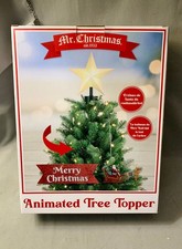 NIB Mr. Christmas Animated Illuminated Star Tree Topper Santa’s Sleigh Merry picture
