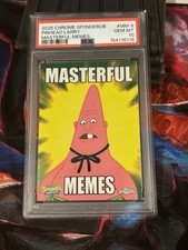 Topps 2025 Chrome SpongeBob Masterful Memes Pinhead Larry #MM-8 PSA 10 picture