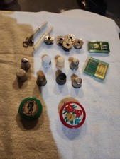 Vtg Sewing Notions Lot Thimbles W Germany Tape Measure Ruler picture