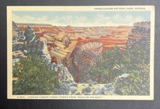 Grand Canyon 1930s AZ Vishnu Temple Duck-On-The-Rock Linen Postcard Fred Harvey picture
