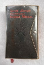 VINTAGE 1957-58 SAINT JOSEPH CONTINUOUS SUNDAY MISSAL BY CATHOLIC BOOK PUB. CO. picture