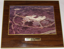 VINTAGE 1983 AERIAL PHOTO IBM CHARLOTTE, UNIVERSITY RESEARCH PARK WOODEN PLAQUE picture