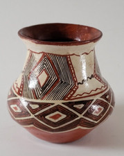 Vintage Ecuadorian Canelos Quichua Polychrome Pottery Native Vessel picture