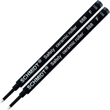 Schmidt German Roller Pen Black Refill Safety Ceramic Roller 888 F (2 Pieces) picture