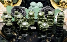 Natural Green Jade Whimsical Carvings Skulls frogs lizards you choose. picture