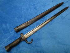 ORIGINAL ANTIQUE M1892 FRENCH BERTHIER BAYONET AND SCABBARD MATCHING NUMBERS picture