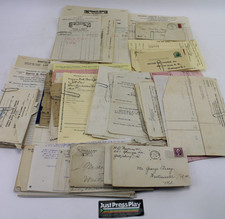 Antique Invoice Store Receipt Lot 60+ Envelopes 1920s-30s Undertaker, Billheads picture
