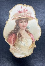 Sweet Victorian Lady Original Victorian Die-Cuts embossed edges 6”x4” picture