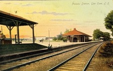 Glen Cove Long Island Vintage Postcard 1909 Nassau Railroad Station LIRR Train picture