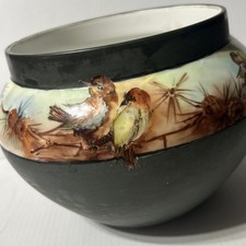 Antique T&V Limoges France Bird Pinecone Jardiniere Cachepot Planter As Is picture