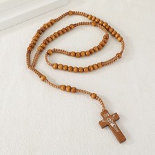New Bohemian Handmade Wood Bead Necklace Prayer Bead Style Jewelry Gift picture