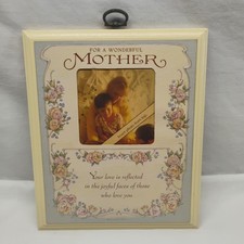 Vintage 1984 Hallmark MOTHER Gift Wall Plaque Photo Frame Cottagecore picture