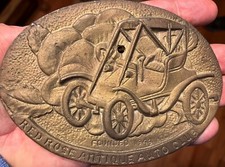 Vintage Red Rose Antique Auto Club BRASS Badge Marker Founded 1946 picture