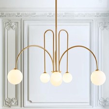 CATINER Gold Sputnik Chandelier,6 Lights Large Modern 6-globe, picture