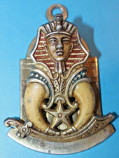 Antique Judd Cast Iron Egyptian Shriner Paper Clip Letter Holder Art Deco #5263 picture