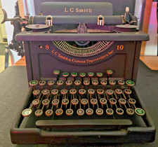 L.C. Smith 8-10 Antique Typewriter Rebuilt by L.C. Smith in Early 40's Nice picture