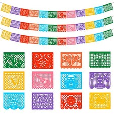 66Ft Mexican Papel Picado Banner - 3 Pack (22Ft x 3) Fiesta Party Decorations... picture