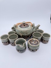 RARE Vintage Otagiri Soma Ware 11pc Tea Set 8 Cups Gold Horse Japan Somayaki picture