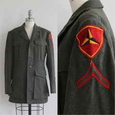 VTG 1940s WWII WW2 Dress Jacket Marine 3rd Marine Division Eagle Globe NAMED picture