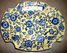 VTG Yong Sheng Cai Ci Chang Chinoiserie Porcelain Shell Platter Famille Jaune picture