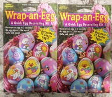 Easter Unlimited WRAP AN EGG Kit Magic Decorating Vintage 2 In Lot 24 Wraps picture
