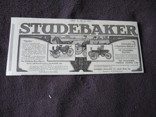 1904 Studebaker Models Ad  Electric Vehicle (Edison Batterie} & Horse Carriage picture