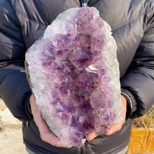 13lb Large Natural Amethyst geode quartz cluster crystal specimen Healing picture