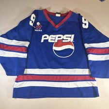 Vintage Pepsi B.O.F.H.A. Hockey-Style Jersey Shirt COMMISH #9 Blue Red White XXL picture