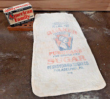 VTG Bar of 1940s Kirk’s American Family Soap & 1920s Cloth Sugar Sack LOT of 2 picture