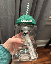 Starbucks 2026 Bearista Bear Glass Cold Cup Holiday Limited Edition Tumbler NIB picture