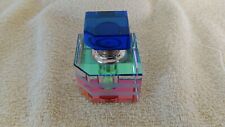 Perfume Bottle Multi-Colored Carved Crystal Art Glass Paperweight picture