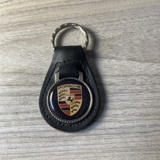 PORSCHE KEY CHAIN BEAUTIFUL BLACK LEATHER .... picture